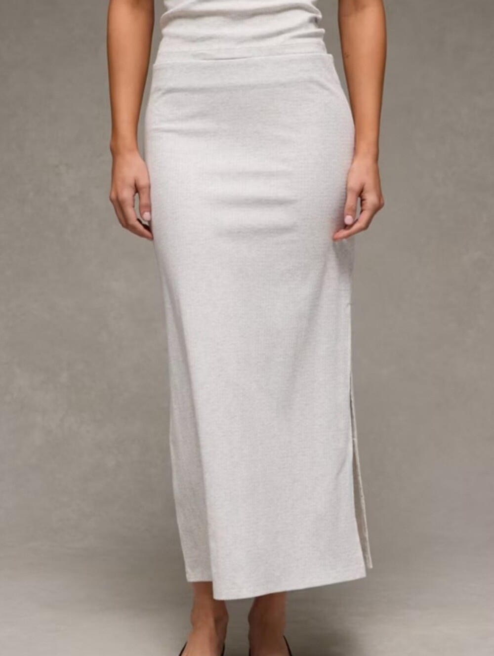 AE High Waisted Ribbed Maxi Skirt